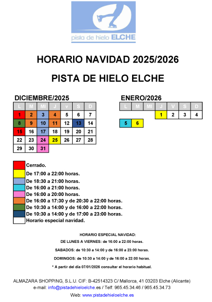 Horario Navidad